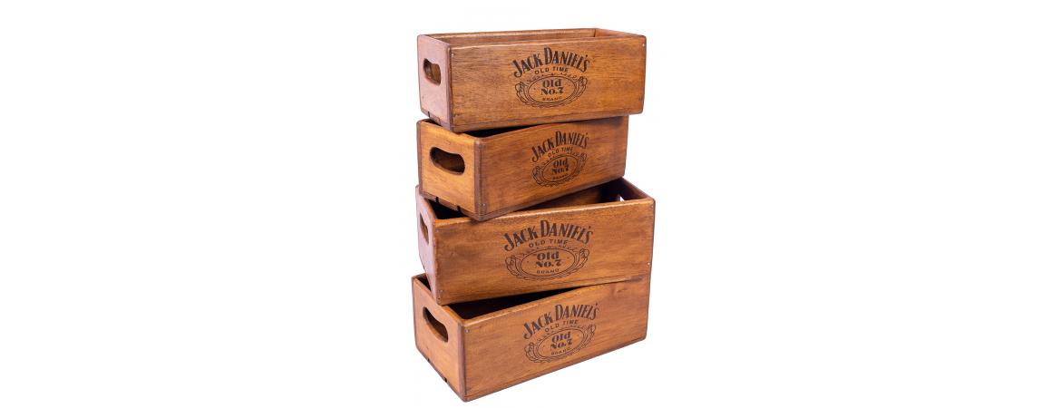 Set of 4 Rectangular Boxes - Jack Daniels