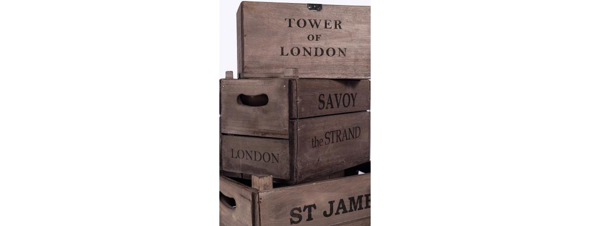 Set of 5 Apple Boxes + Kipper - London