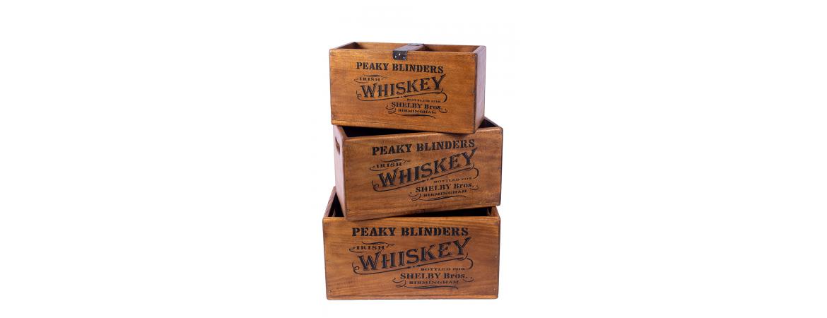 Set of 3 Peaky Blinders Whiskey Boxes