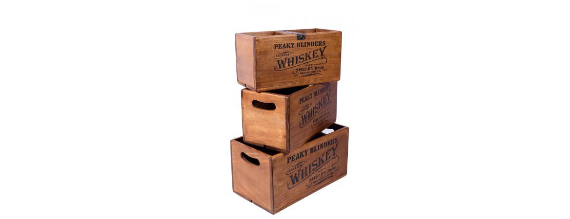 Set of 3 Peaky Blinders Whiskey Boxes