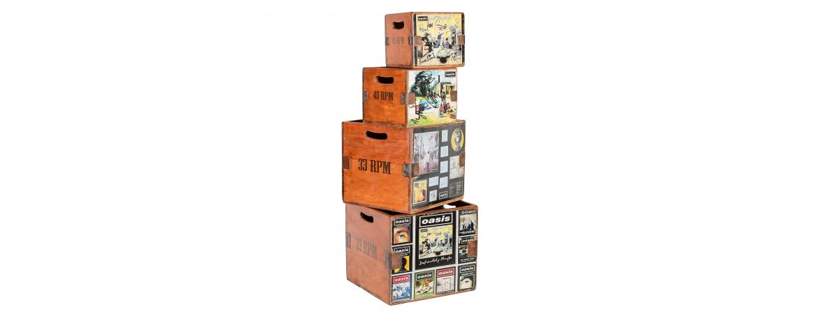 Set of 4 Record Boxes- Oasis