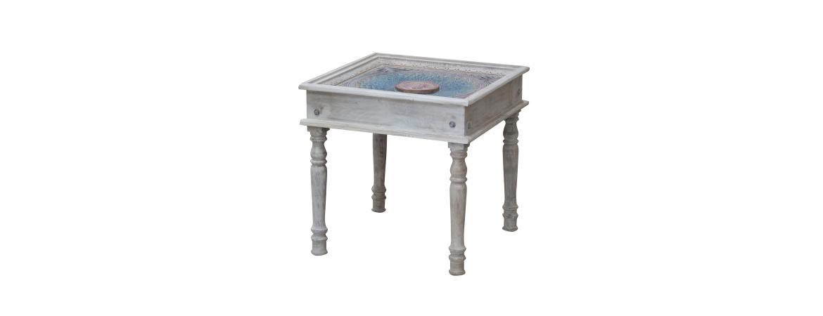 Side Table with Glass