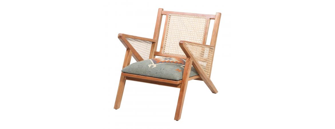 Rattan Chair - Blue