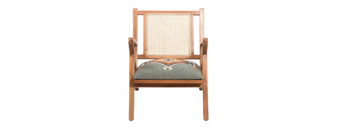 Rattan Chair - Blue