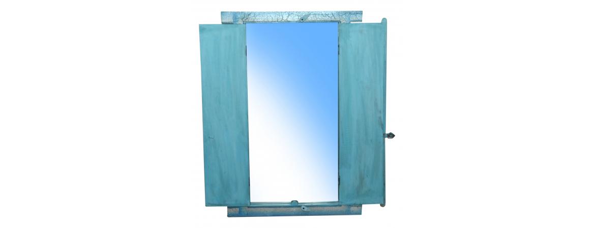 Handpainted Shutter with Mirror