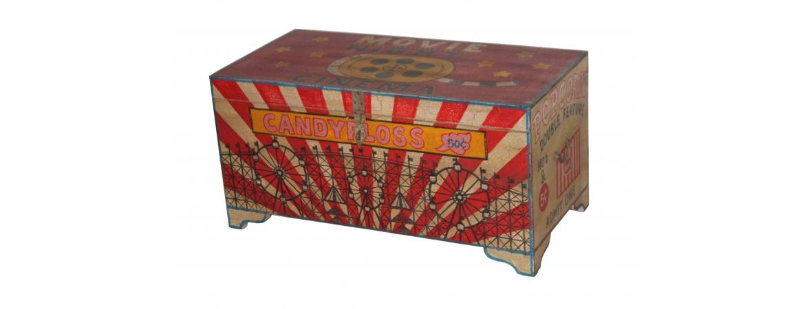 Hand Painted Vintage Movie Storage Chest