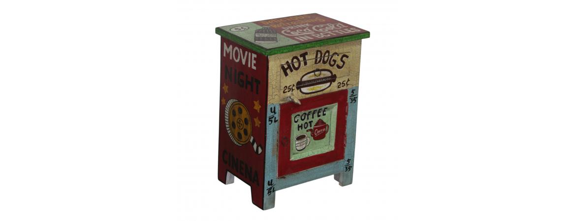Hand Painted Vintage  Movie Cabinet