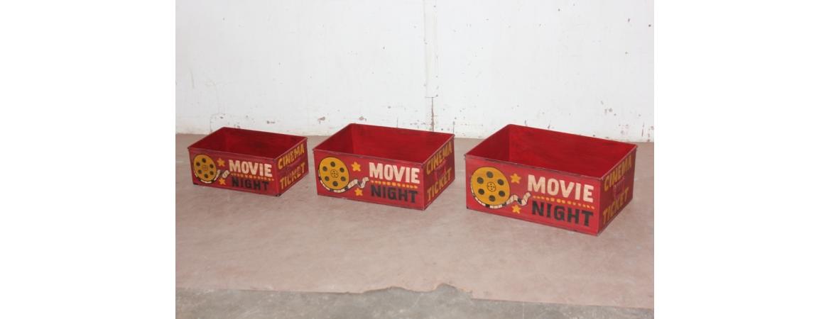 Set of 3 Metal Movie Boxes