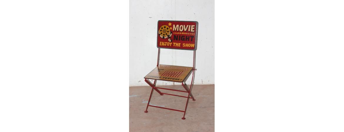 Hand Painted Iron Movie Folding Chair