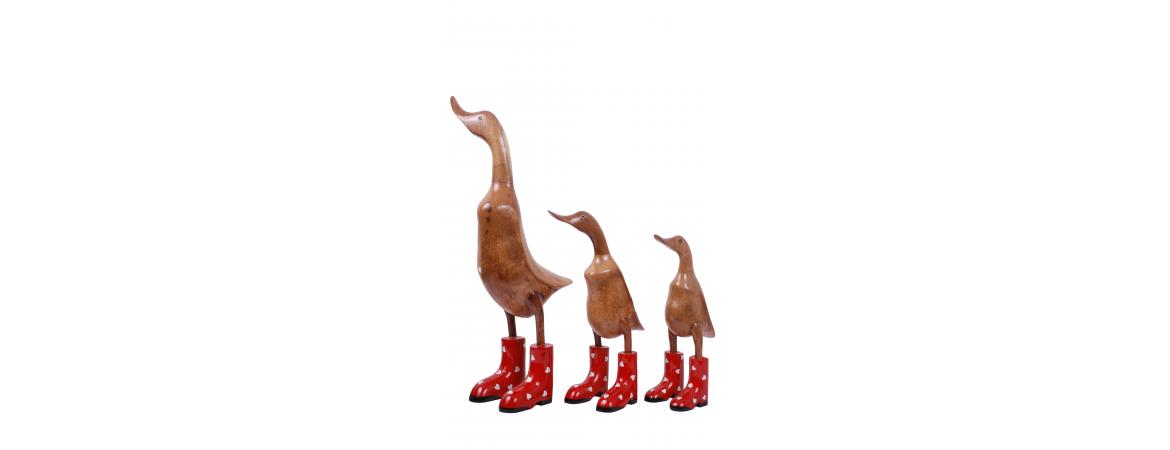 Set of 3 Ducks - Love Heart Wellies