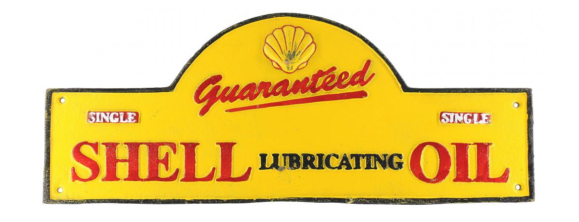 Shell Lubricating Domed Wall Plaque - Cast Iron