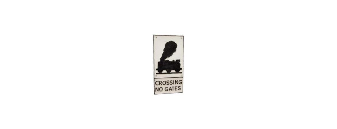 Crossing No Gates Sign
