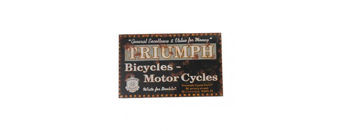 Triumph Bicycle- Motor Cycles Tin Sign