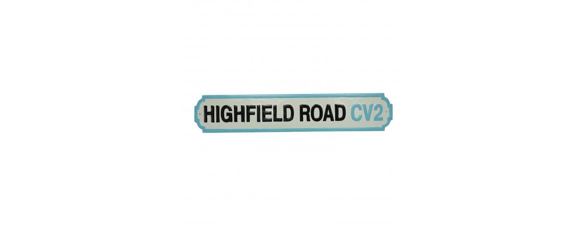 HIGHFIELD ROAD CV2 WALL PLAQUE