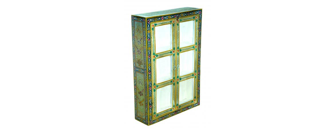 Hand Painted 2 Door Glazed Cabinet