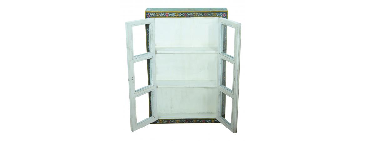 Hand Painted 2 Door Glazed Cabinet