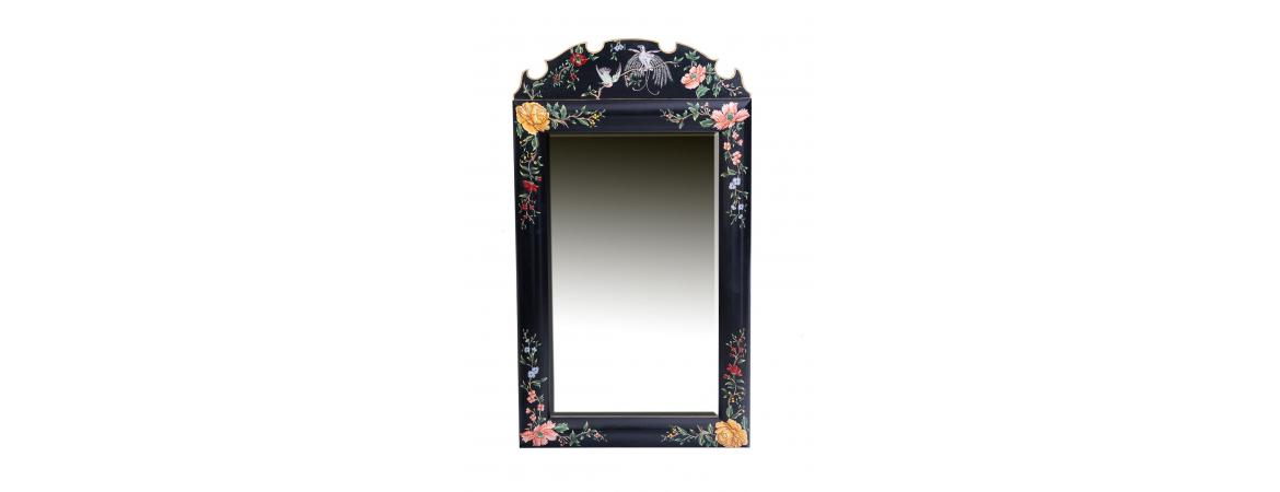 Black Lyre Bird Design Dressing Table Mirror