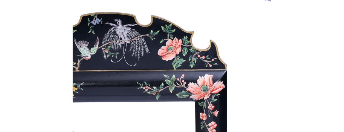 Black Lyre Bird Design Dressing Table Mirror