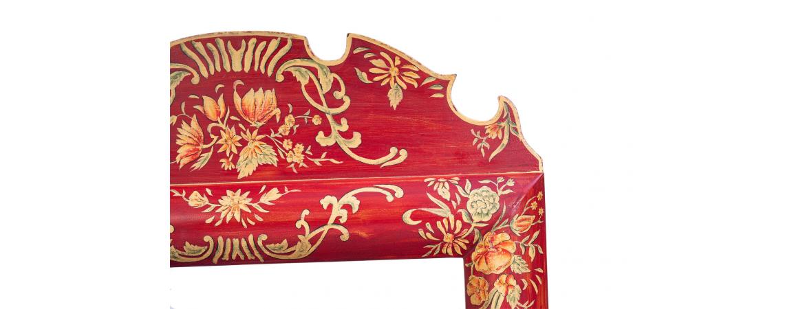 Red Floral Design Dressing Table Mirror