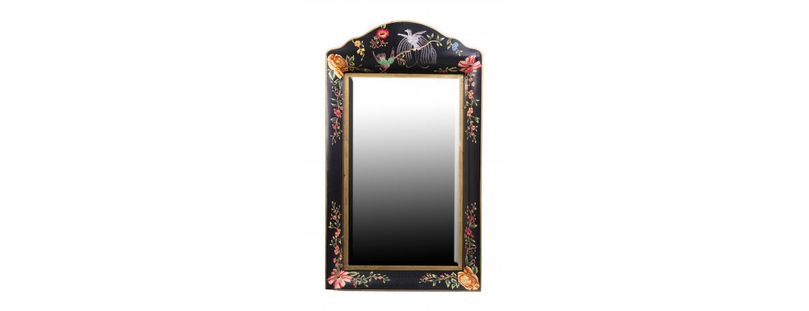 Black Lyre Bird Design Mirror