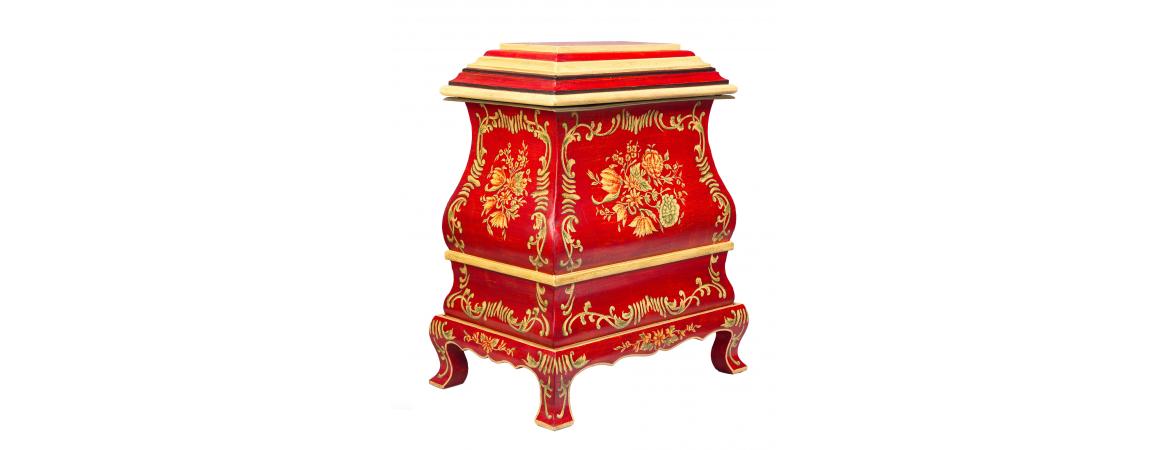 Red Floral Design Decorative Box