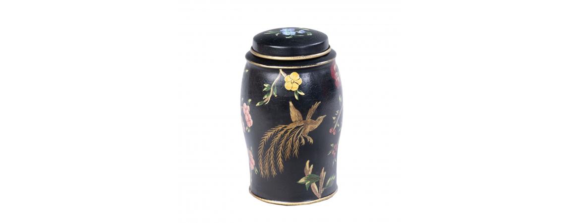 Black Lyre Bird Design Elephant Container