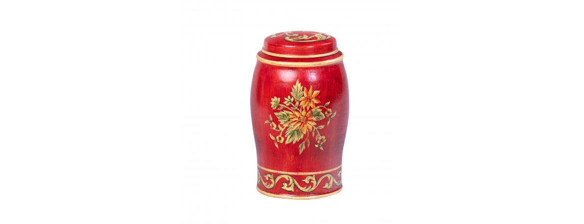 Red Floral Design Elephant Container