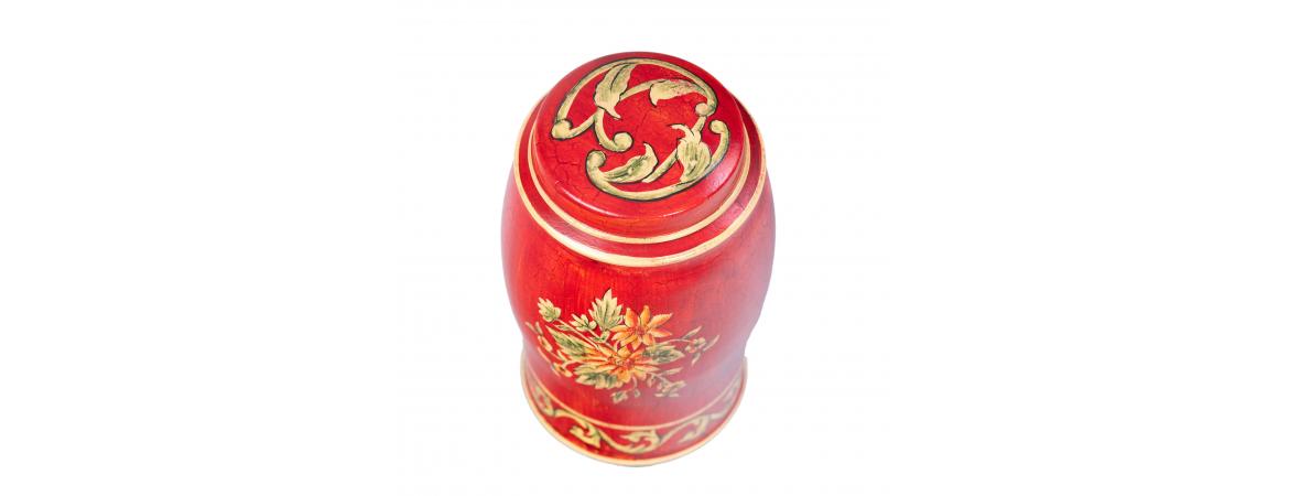 Red Floral Design Elephant Container