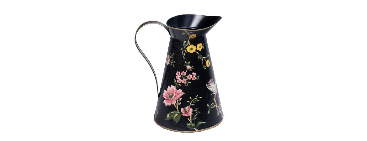 Black Lyre Bird Design Pitcher Jug