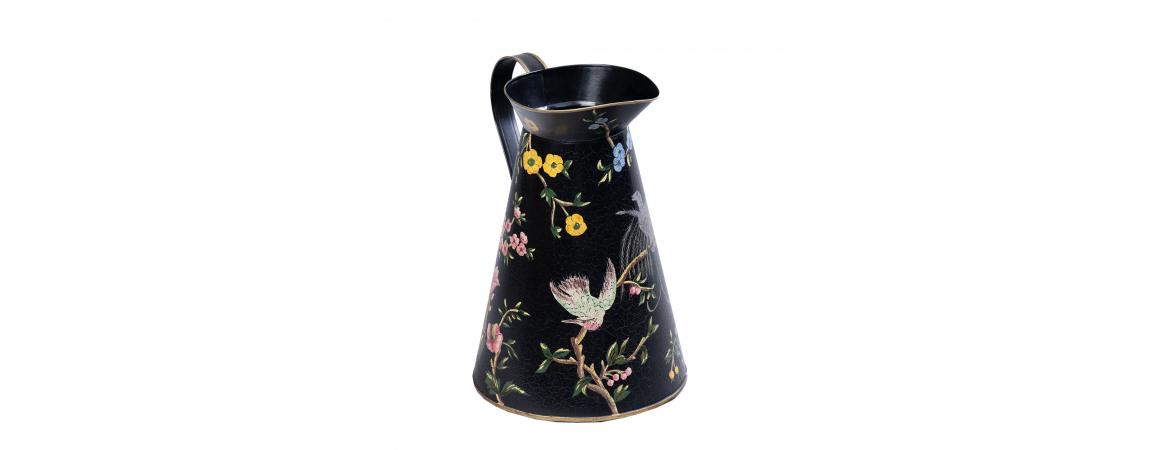 Black Lyre Bird Design Pitcher Jug