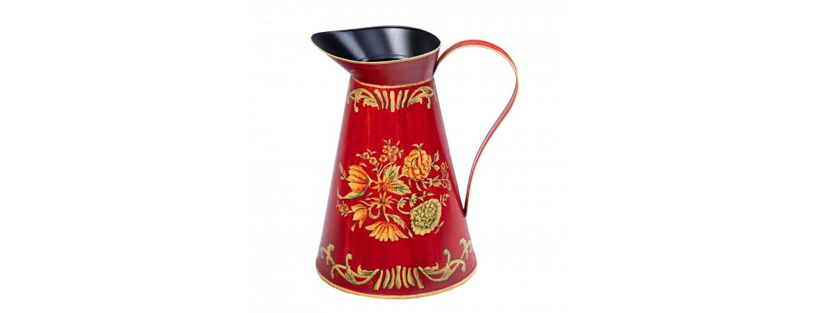 Red Floral Design Pitcher Jug