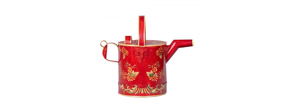 Red Floral Design Watering Can