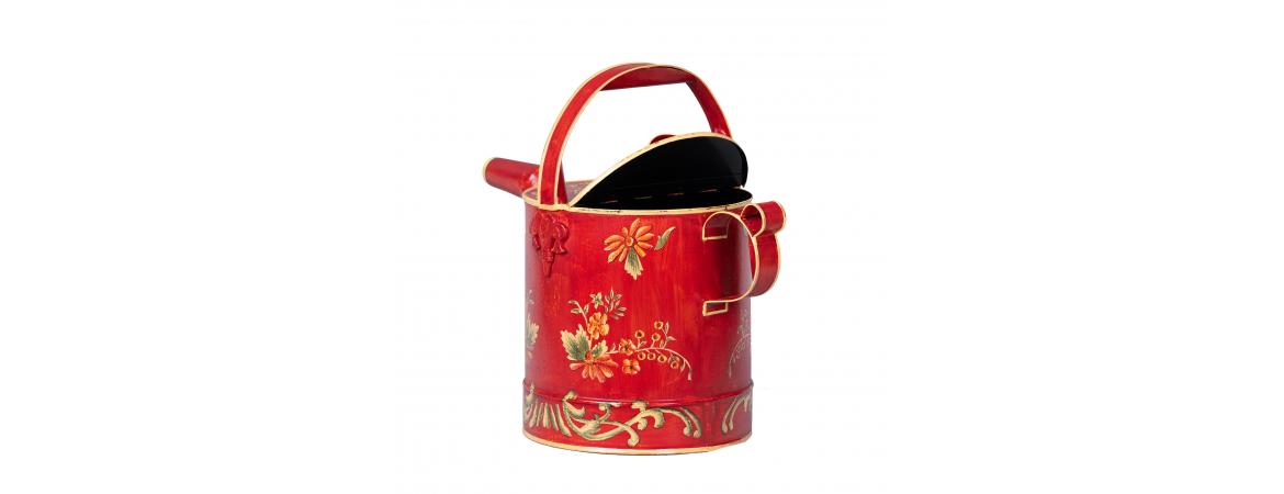 Red Floral Design Watering Can