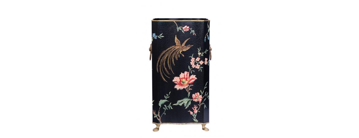 Black Lyre Bird Design Umbrella Stand