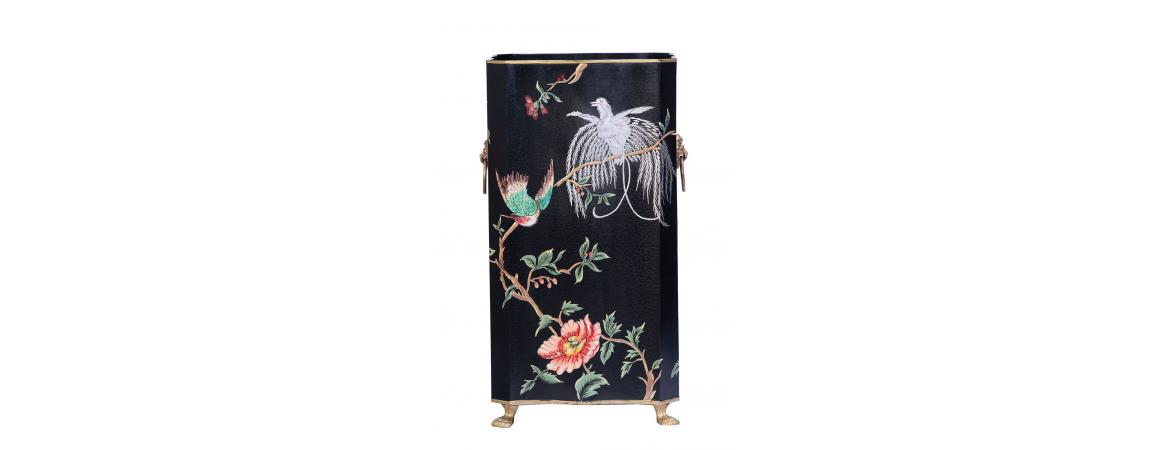 Black Lyre Bird Design Umbrella Stand