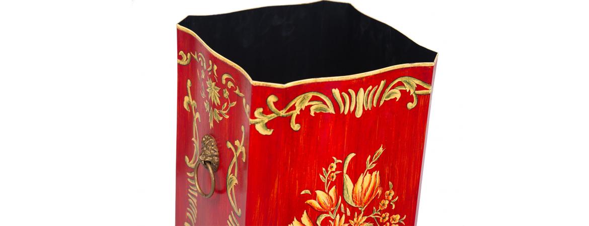 Red Floral Design Umbrella Stand