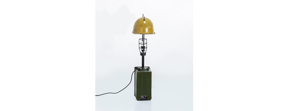 Upcycled Helmet & Ammo Box Table Light