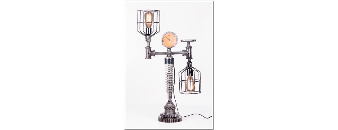 Iron Cage and Meter Table Lamp