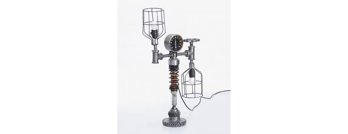 Iron Cage and Meter Table Lamp