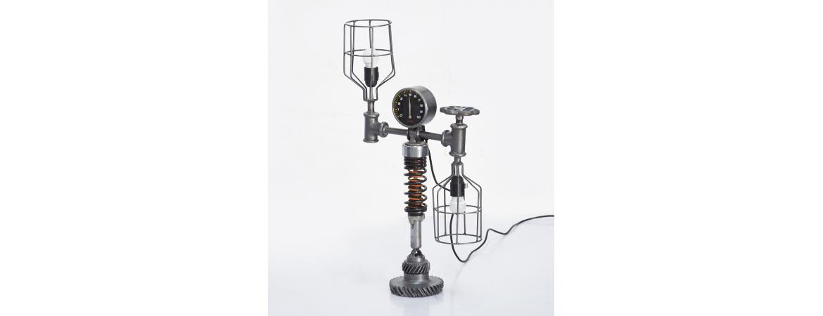 Iron Cage and Meter Table Lamp