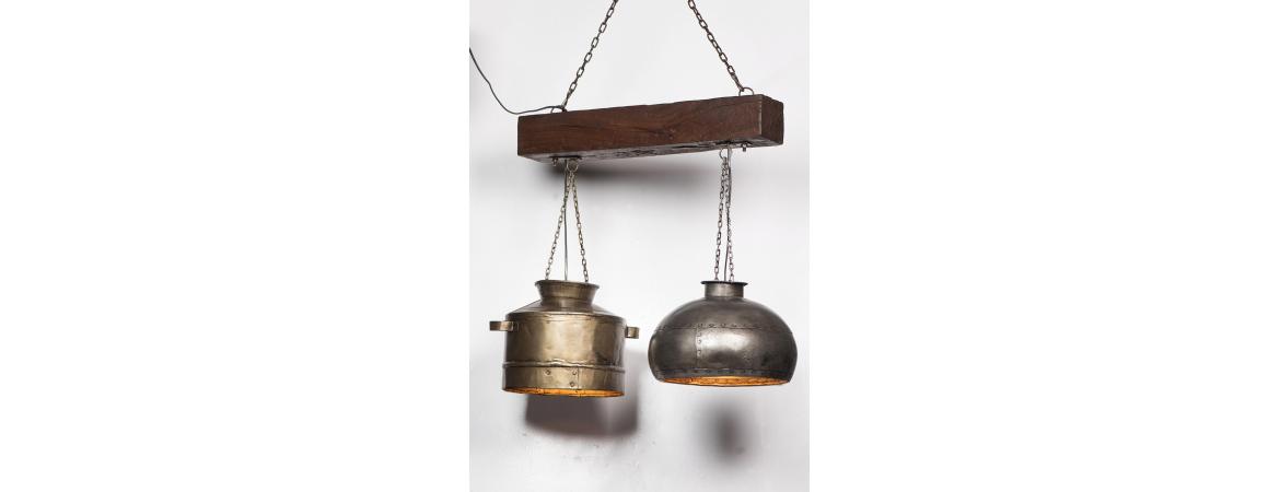 Reclaimed Pots Ceiling Lamp