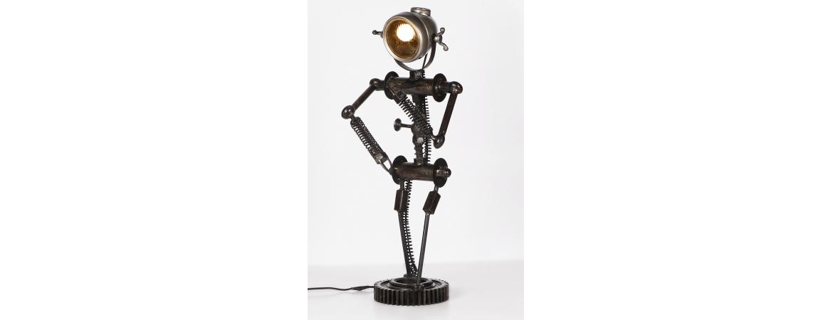 Reclaimed Car Parts Robot Table Lamp