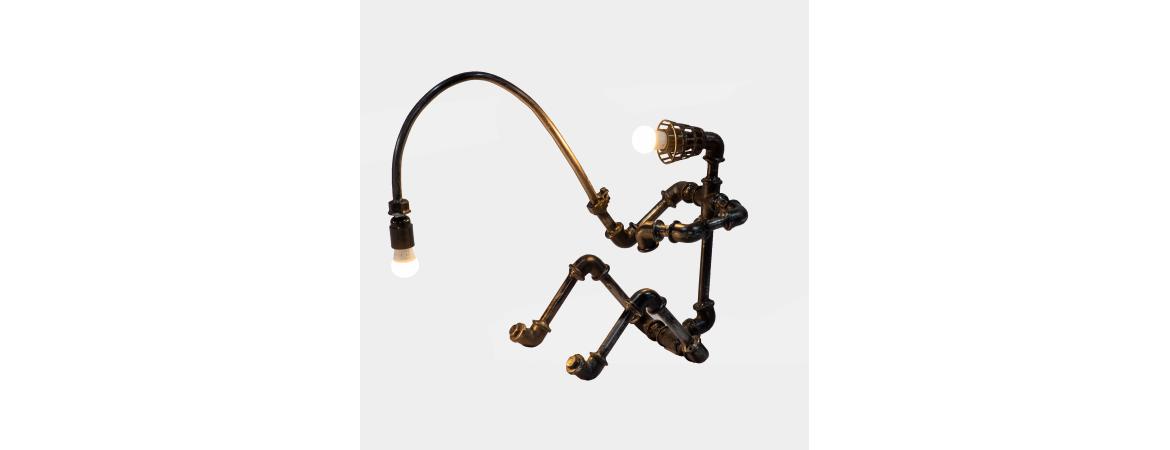 Reclaimed Parts Robot Table Lamp - Gone Fishing