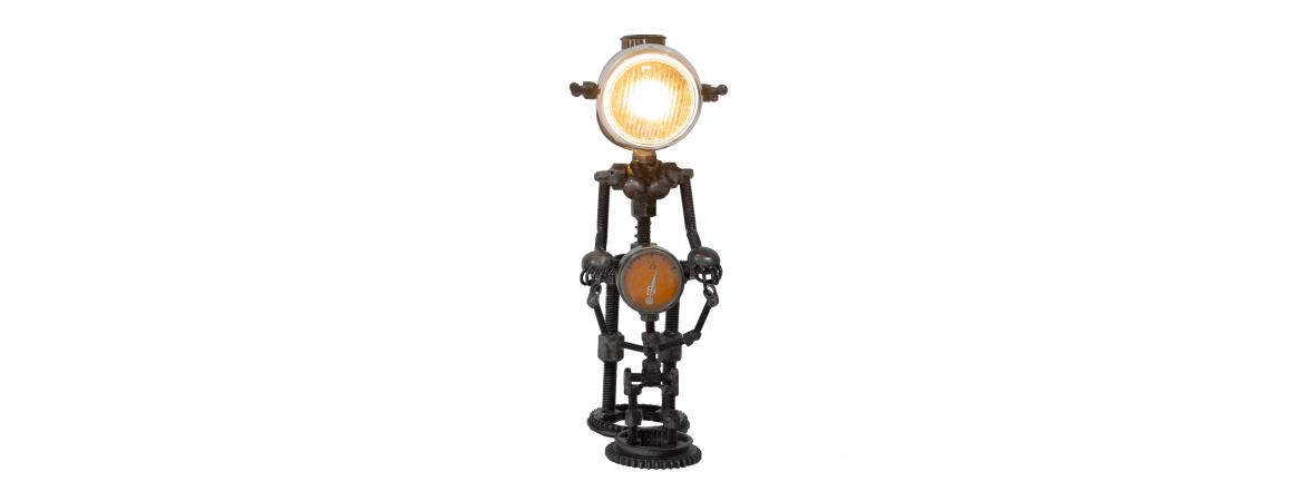 Reclaimed Parts Robot Table Lamp - Mother and Child