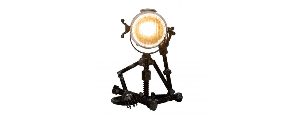 Reclaimed Parts Robot Table Lamp - Deep In Thought