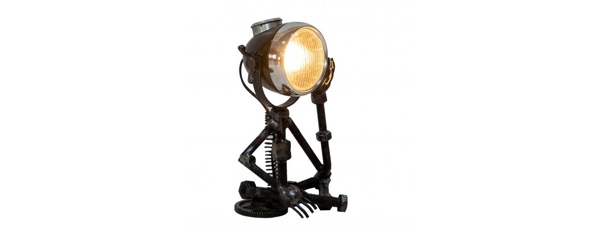 Reclaimed Parts Robot Table Lamp - Deep In Thought