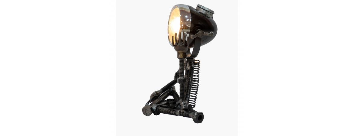 Reclaimed Parts Robot Table Lamp - Deep In Thought