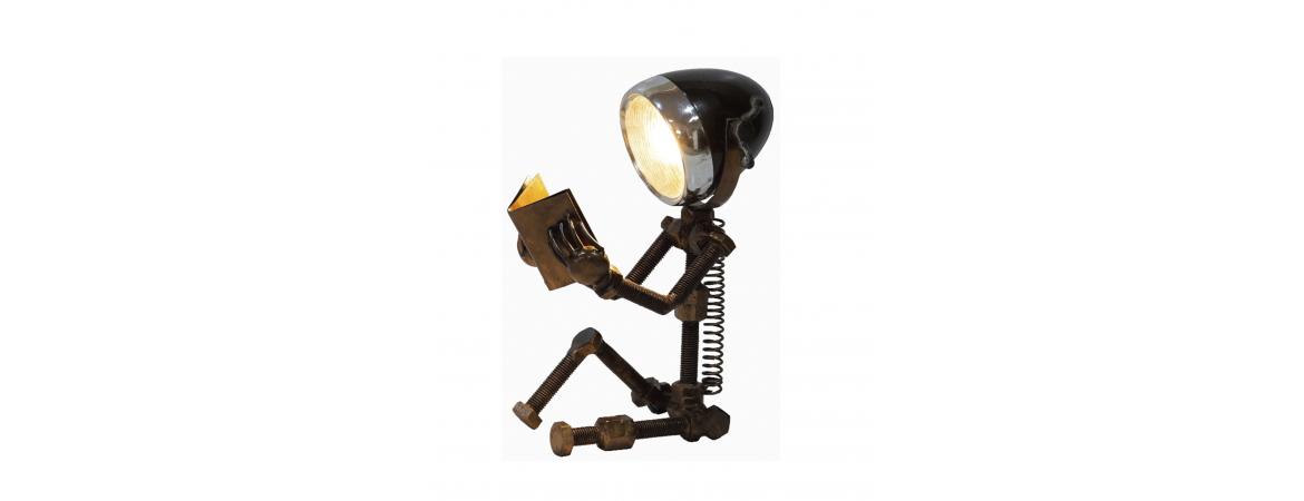 Reclaimed Parts Robot Table Lamp - Book time