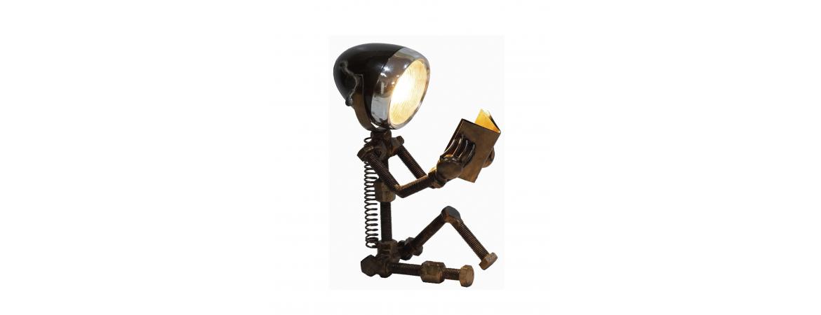 Reclaimed Parts Robot Table Lamp - Book time