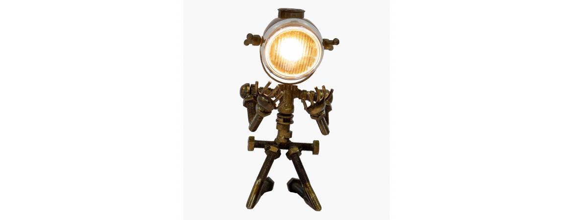 Reclaimed Parts Robot Table Lamp - Down On His Knees